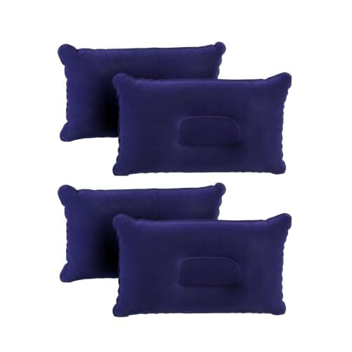 TRIXES Inflatable Pillows 4-Pack, Navy- Lightweight Pillows