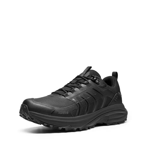 NORTIV 8 Men's Waterproof Lightweight Hiking Shoes,Size 9,All Black