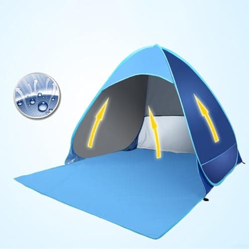 YJDOORPLAY Automatic Up Beach Tent, for INSTANT Sun Shelter,Canopy with UPF,50+ Protection Breathable Mesh, and Sand Pockets, for Camping Hiking Fishing Outdoor Activities — view 3