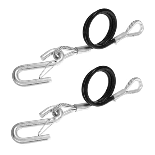 Self Coiling Trailer Safety Cable with Snap Hooks 3500lb Break