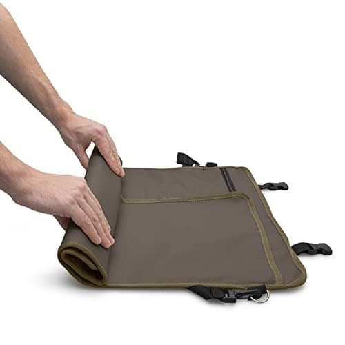 OUTSTANDER Chefs Knife Roll Bag with 11 Slots, Heavy Duty 16OZ Waxed Canvas Knives Case for Camping, Waterproof Storage Tool Wrap for Equipment of Chef, Comes with Shoulder Strap (Brown) — view 4