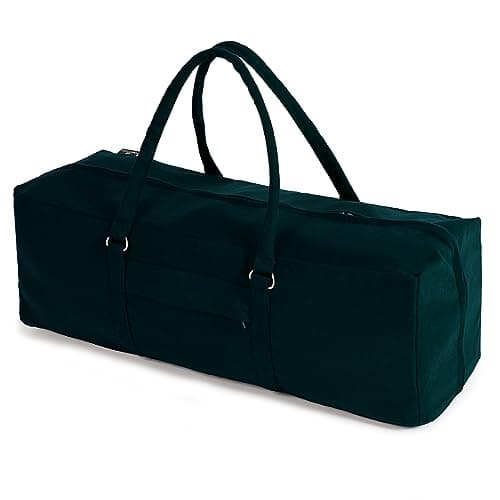 Yoga Studio Yoga Kit Bag | YKK Full Zipp Fastening Carrier Equipment Bag | Cotton Yoga & Pilates Unisex Mat Bag with Storage Pocket Compartments for Mats & Accessories | Fits Most Mat Sizes - Teal — view 2