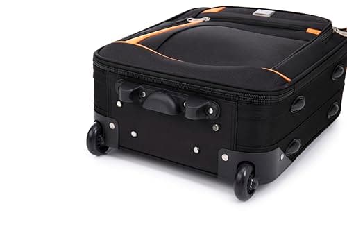 ATX Luggage 45x36x20cm EasyJet | 2 Wheels Under Seat Carry-Ons | Soft Shell Lightweight Cabin Bag | Built-in Combination Lock| Black/Orange | 29 Liter — view 3
