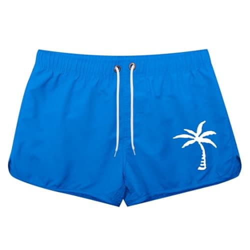 Generisch Swimming Trunks Swim Shorts Stretch Fashion Casual Travel Coconut Tree Print Beach Shorts Neoprene Vest, blue, M — view 2