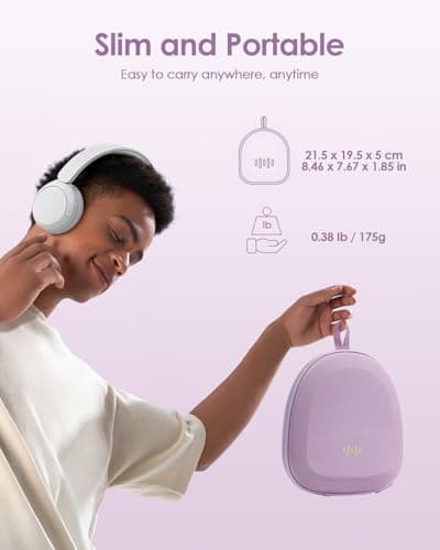 Headphone Case Hard Shell Super-Slim for Sony/JBL/Bose/Soundcore Anker/BERIBES KVIDIO TOZO JLab Over-Ear Headphones Universal Portable Travel Organizer Bag (Purple) — view 6