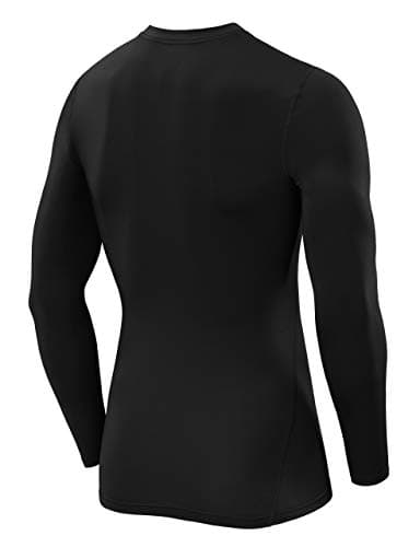 TCA Men Long Sleeve Compression Shirt, Athletic Workout Sports Undershirt Base Layer Top - Black Stealth, M — view 2