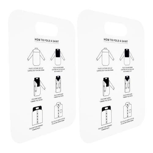 Alipis 2 Pack Shirt Folding Boards – Pp Plastic Clothes Folder for Laundry, Closet Organization & Travel Packing, Easy Fold Garment Organizer for Shirts, T- & Pants White 12 × 10 × 0. 04 in