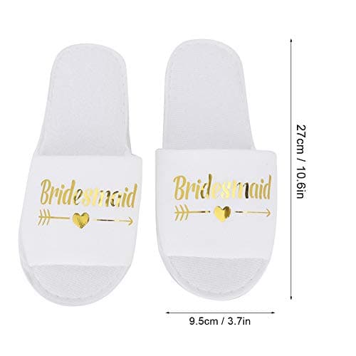 5 Pairs Disposable Spa Slippers, Open Toe Hotel Slipper Guest Slipper for Spa Party Guest Travel Home Hotel (Bridesmaid-2) — view 3