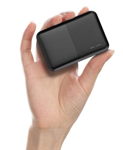 Small Power Bank, 10000 mAh Portable Phone Charger 5V/2.4 A Heated Vest/Jacket Battery Packs, Dual USB Outputs with LED Display Powerbank Compatible for iPhone Andriod iPad ect. (Black)