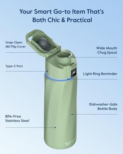 WaterH Boost Smart Water Bottle Tracker with Reminder to Drink Water, 710ml — view 6