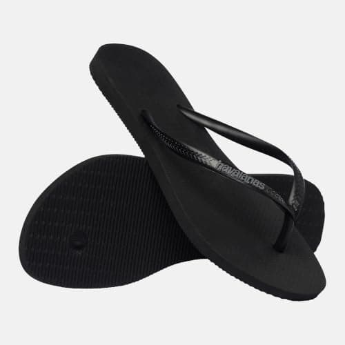 Havaianas Slim Logo Pop Up Women Flipflop Black/Steel Grey 6.5/7 UK — view 4