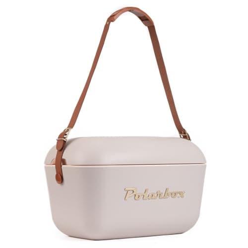 Polarbox Retro Beach Cooler Vintage Picnic Lunch Box Bag Portable Cooler Travel Camping Hiking 90s Style Ice Chest Extra Large Lightweight for Cans Beers & Seltzers 20L Pearl Gold — view 3