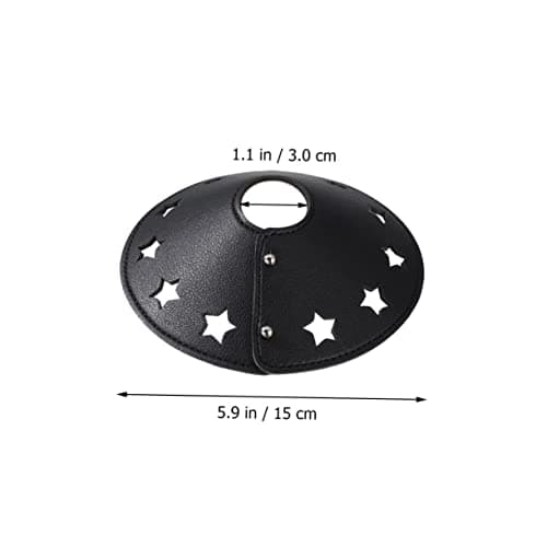 KONTONTY Leather Lamp Shade for Camping Lanterns, Small Black Pendant Lampshade Cover Set of 2, Outdoor Travel Hanging Light Shade for Tent and Hiking — view 6