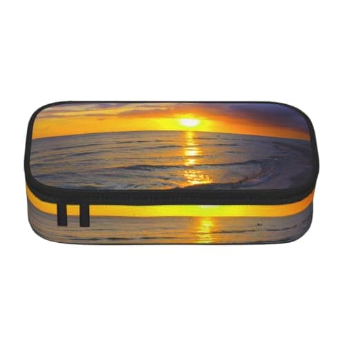 kkvhhyuo Sunset at Honeymoon Island State Park Printed Pen Bag for Girls Boys, Large Pencil Case Big Capacity Pencil Pouch for School Office Travel Makeup