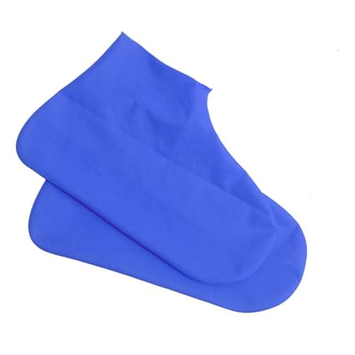 Cloimei Shoe Covers Anti Slip Durable Lightweight Rain Boot Protectors for Adults Outdoor Walking Travel Latex Material 2 Pack (Blue) — view 2