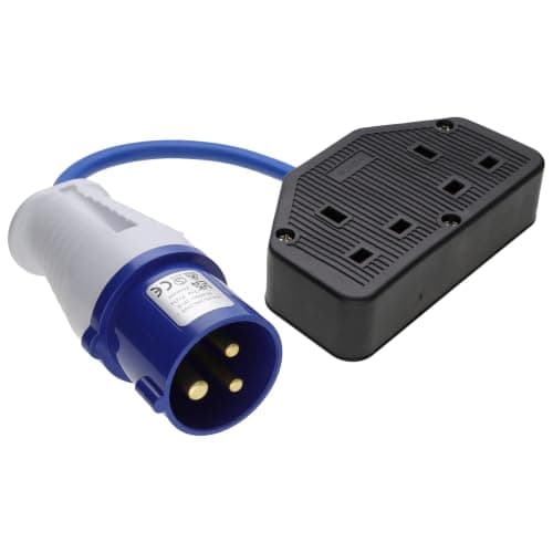 kenable Caravan Site Power Plug 240V 16A to 13A UK Dual Sockets Adapter Cable