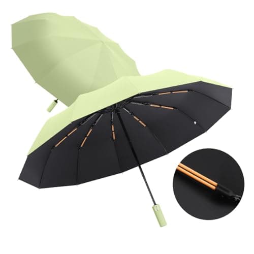 Maibar Umbrella Windproof Strong 24 Ribs Compact Umbrellas Sun UV Protection spf 50 Folding Travel Large Auto Open Close Umbrellas Umbrella (Matcha Green) — view 2