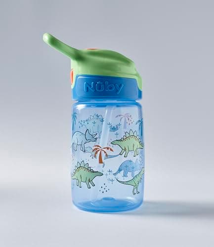 Nuby Incredible Gulp Water Bottle, 2-Pack, 360ml, 18M+, Jurassic — view 2
