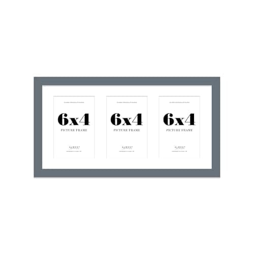 Grey Multi Photo Frame - Holds 3 x 6x4 Pictures, Family Collage Picture Frame for Wall Display, 8x16 Panoramic Frame Size, Pack of 1 — view 3
