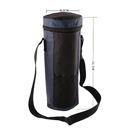 2L Insulated Bottle Cool Bag, with Zip Up Ice Wine Cooler, for Drink Travel Picnic Carrier Tote (Blue) — view 2