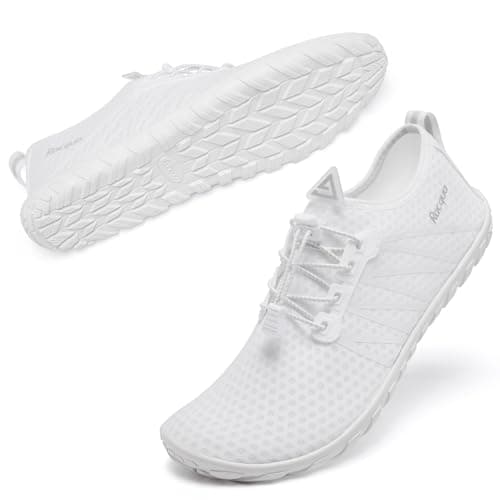 Racqua Men Women Water Shoes Breathable Barefoot Pool Shoes White 4.5 — view 4