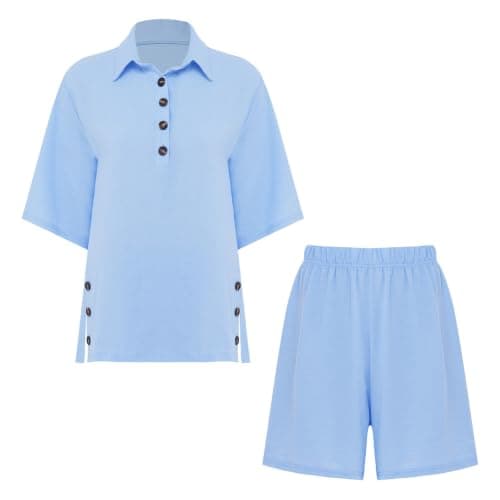 Riismen Women Lunch Break Morning Routine City Tour Casual Wear Blue L
