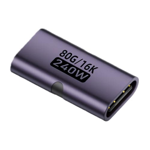 USB C Female To Female - 240w Converter Coupler, USB C Adapter, Connecter Extender For Home Conference Travel Desktop Computer Laptop Workplace Presentation