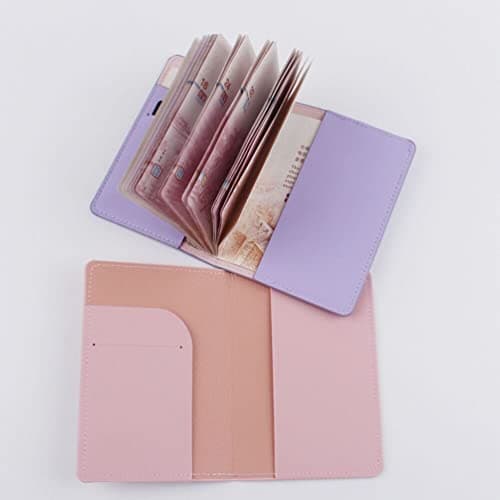 Passport Holder Cover, YYGOJOY PU Leather Passport Cover Case Organiser with Wallet for Credit Card, Money, Business Cards, Passport, Boarding Passes for Women Men (Pink) — view 5