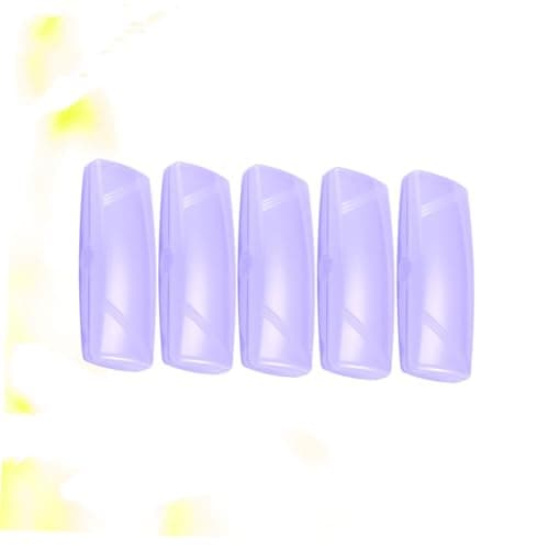TOPPERFUN 5pcs Portable Plastic Glasses Case Purple Eyeglasses Box — view 4