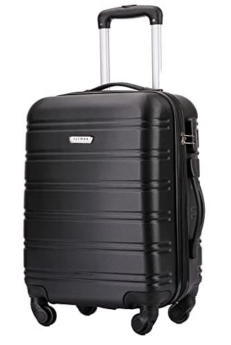 Flymax 55x35x20 Cabin Case Super Lightweight Abs Hard Shell Travel Carry on Board Cabin Bag Approved Hand Luggage with 4 Wheels Fits Easyjet, Ryanair, British Airways & Jet 2 56x45x25