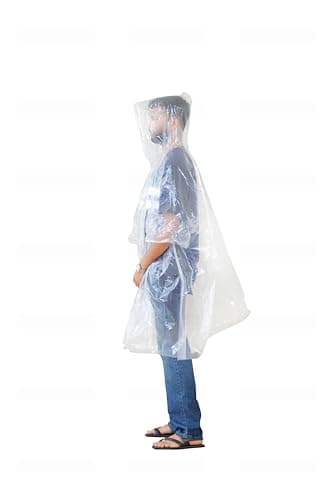 Start and Drive Ltd Poncho Rain Coat Transparent Waterproof Plastic Poncho Adult Size Reusable Ponchos with Hoods, Emergency Raincoats, Rain Ponchos (1 pcs, Transparent) — view 5