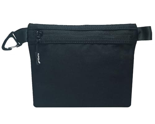 Small Zipper Pouch with Carabiner Clip, Small Nylon Travel Bag with Zipper Water-Resistant Multipurpose Digital Cosmetics Toiletry Tool Storage Pouches for Travel Essential, Toiletries, Gym