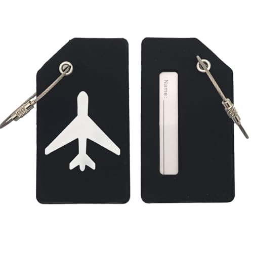 Lansonee 2 Pcs Luggage Tags, Black