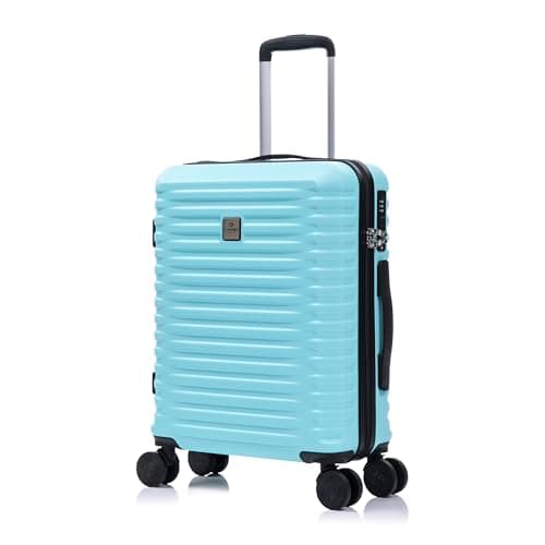 Rocklands Large Suitcase Hard Shell Lightweight 4 Dual Spinner Wheels Trolley Luggage Suitcase Hold Check in Luggage TSA Combination Lock (Blue, Small 20")