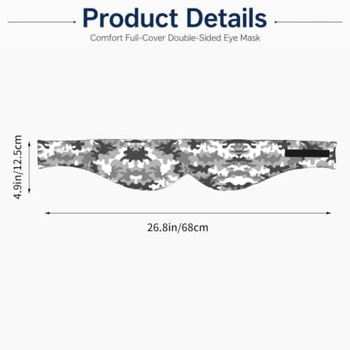 Digital Camo Print Sleep Mask Wide Wraparound Reversible Light Blocking Travel Fit — view 3