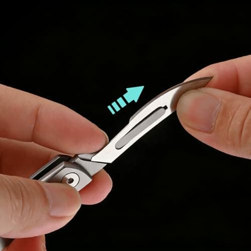 Multi Folding Pocket Box Opener Craft Tool, Multitool EDC Pocket Tool with 10 Replaceable, EDC Gadgets for Craft DIY Outdoor Camping Hiking Unpacking, Lightweight Portable Daily Use and Gift, Silver — view 6