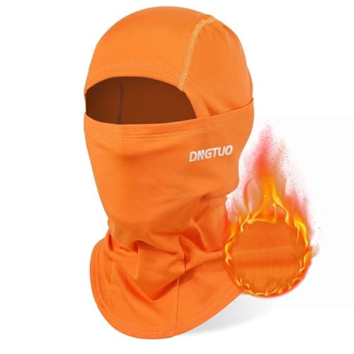 AYPOW Balaclava Winter Thermal Ski Mask, Windproof Face Mask with Warm Fleece Lined Motorcycle Bicycle Balaclava Ski Snood Neck Warmer Unisex for Outdoor Sports Skiing Snowboarding Orange