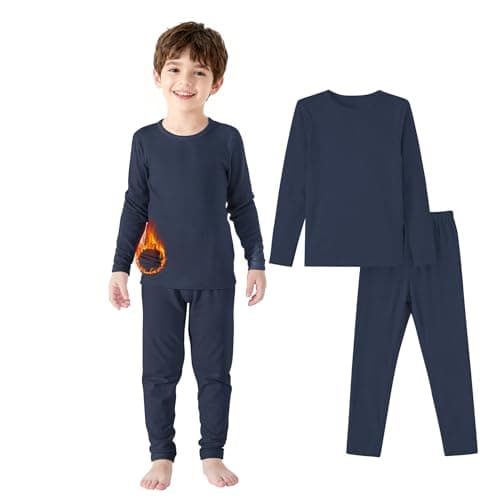 Kids Lightweight Thermal Base Layer Set Long Johns Navy Blue 2-3 Years