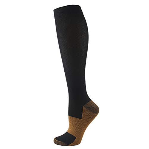 Woaysun 4 Pairs Copper Compression Socks for Men & Women 15-20 mmHg Medical Graduated Compression Stockings for Sports Running Plantar Fasciitis Nurses Shin Splints Diabetic — view 4