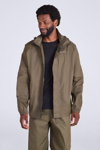 Mountain Warehouse Pakka Mens Waterproof Rain Jacket Khaki L — view 3