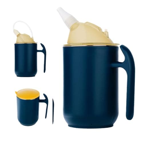 Elderly Spill Proof Cup – Stainless Steel & Pp Patient Drinking Cup | Hospital Mugs with Lid, Safe Ergonomic Design for Seniors, Patients, Loved, Friends, Caregivers