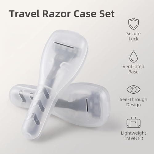 2Pcs Clear Portable Travel Men Manual Razor Protector Plastic Box Cover Container Storage Shaver Holder Protector Case Organizer, Compact Ttravel Razor Protector Men's Electric Shaver Accessories — view 3