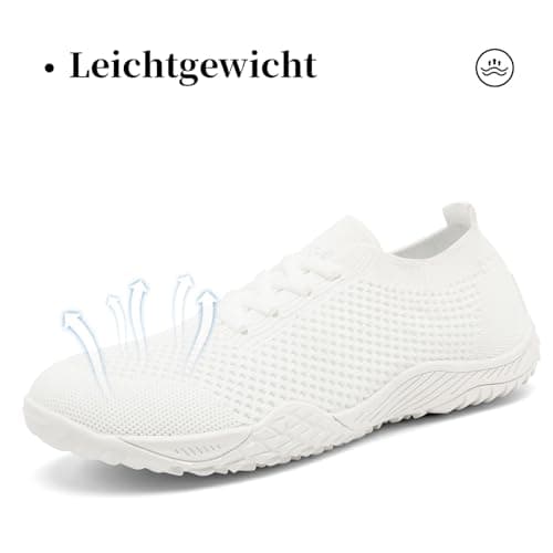 Barefoot Shoes Womens White Trainers Gym Walking Slip on Sneakers Size 4 — view 3