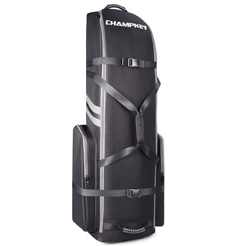 CHAMPKEY Premium Soft Padded Golf Travel Bag Flight with Wheels - 1200D Premium Oxford Fabric Golf Travel Cover