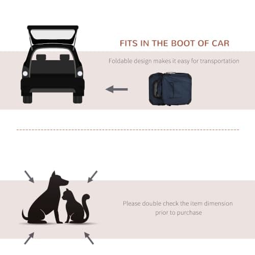PawHut Foldable Pet Carrier Dog Crate Small Dogs 60x41.5x41cm Dark Blue — view 6