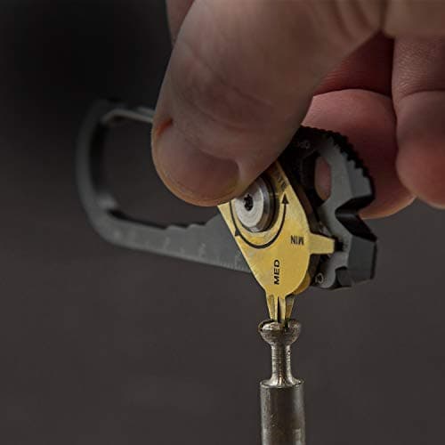 TRUE Fixr Rotary 20 In 1 Pocket Keychain Multi Tool - 20 Pocket EDC Tools, Flight Safe Box Cutter Knife Blade, Wire Stripper, 6 X Screwdriver Heads, Pry Bar & Bottle Opener - With Leather Pouch — view 2
