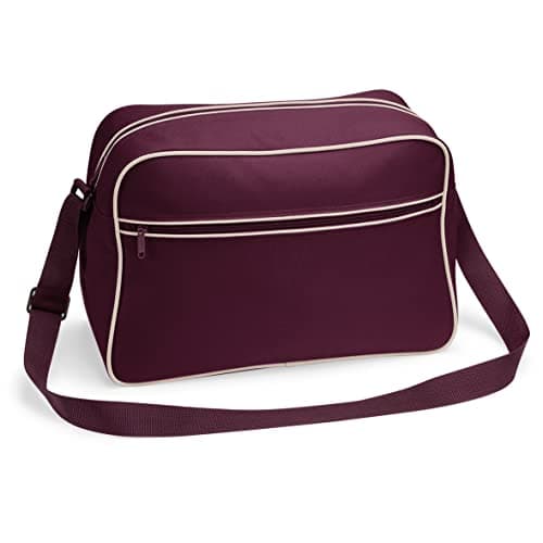 BagBase Retro Shoulder Bag - Burgundy/Sand