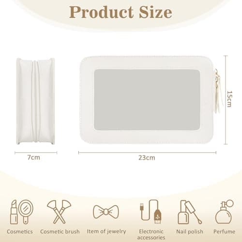 DAMILY Clear Makeup Bag Travel Toiletry Bags Cosmetic Pouch for Women Beige — view 2