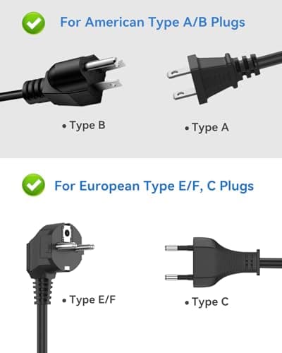 US to UK Plug Adapter, 3 Outlets for American/EU Electronic Devices — view 4