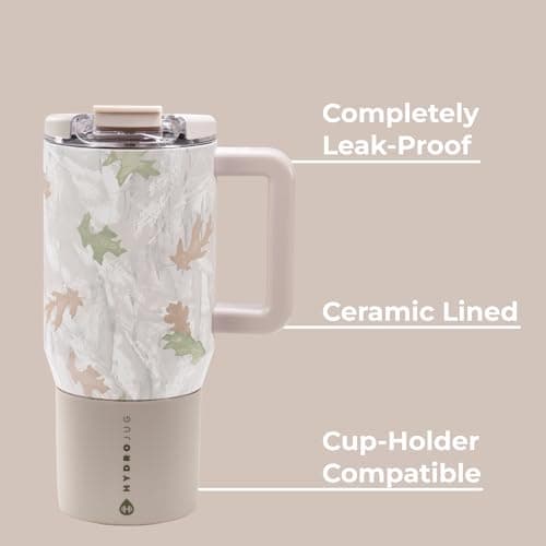 HydroJug Coffee Traveler 20oz Ceramic-Lined Mug with Handle, Camo — view 5